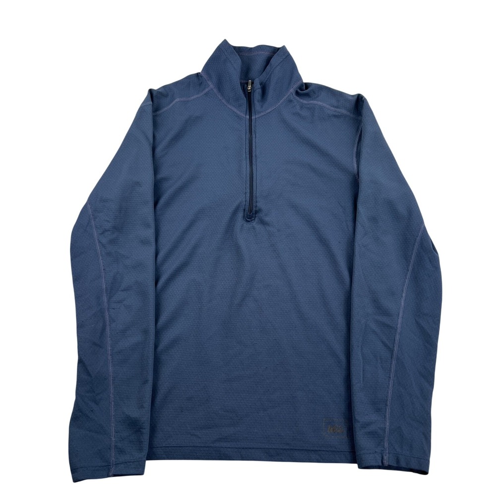 REI Polartec Quarter Zip Base Layer Top S Blue Women Hiking Outdoor Gorpcore